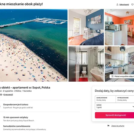 Klimatyczny Przy Plazy W Sopocie Апартаменты